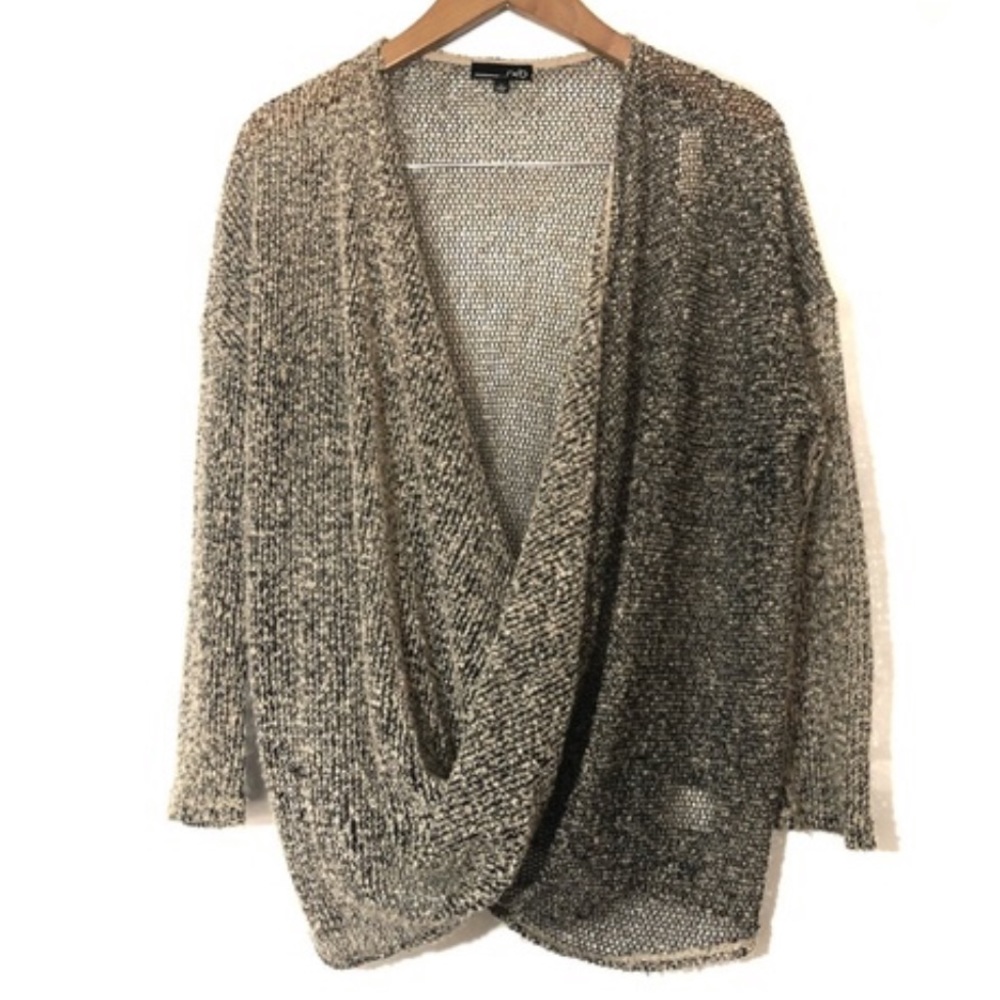 RXB Wrap Sweater Top Long Sleeve Sheer